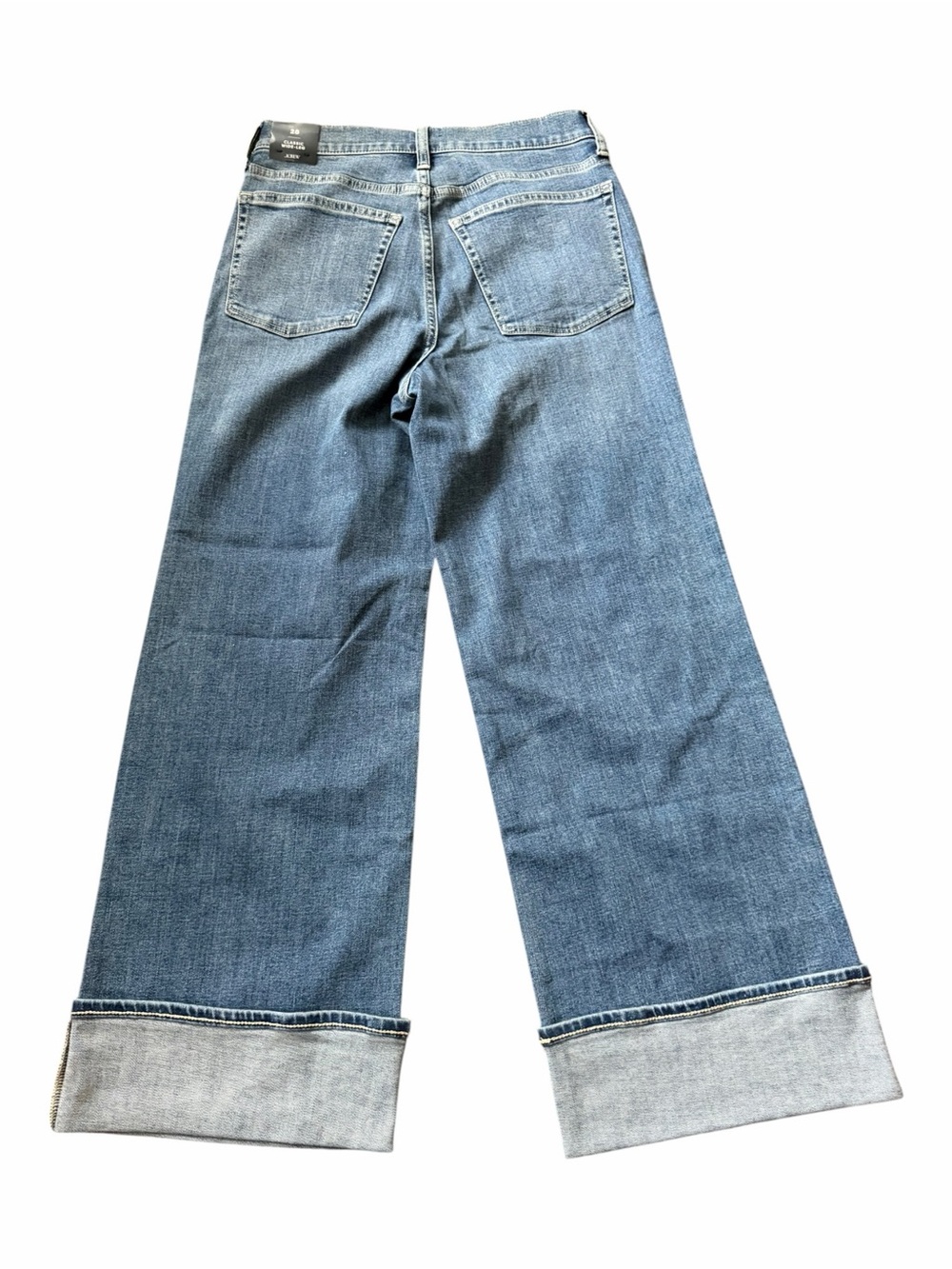 J. Crew Factory Classic Wide Leg Cuffed Jean Women’s Size 28 NEW Blue Jeans - Picture 4 of 13